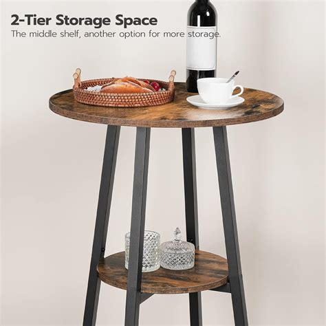 HOOBRO Bar Table, Round Pub Table, 2-Tier with India | Ubuy