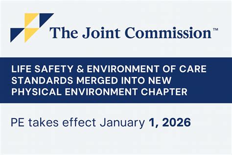Big News from The Joint Commission: Life Safety & EC Standards Merging ...