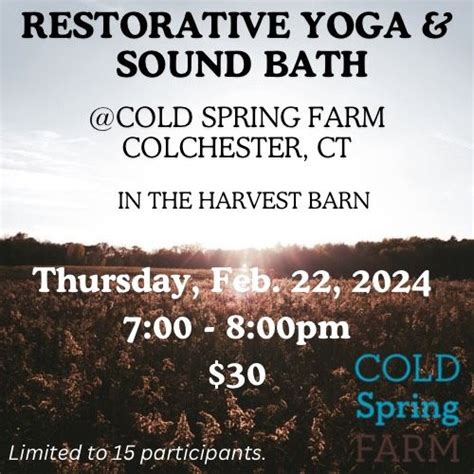 ***SOLD OUT***Restorative Yoga and Sound Bath - Harvest Barn Edition ...