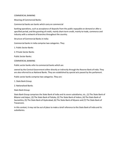 Commercial Banking - Useful - COMMERCIAL BANKING Meaning of Commercial ...