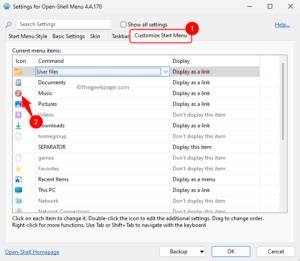 Open Shell Menu Settings Windows 11 的图像结果