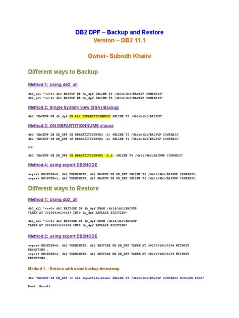 Image result for DB2 Backup Database
