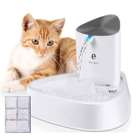 ELS PET Cat Water Fountain: Ultra Quiet & Adjustable Water Flow Setting