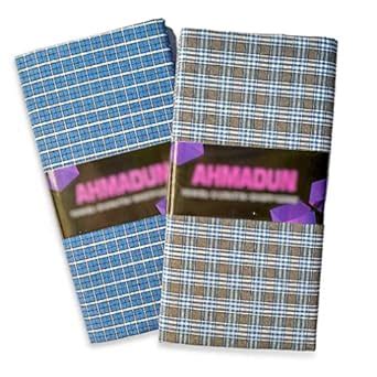 AHMADUN Small Check Lungi in 2 Meters Blue Grey Color 2 Meters ...