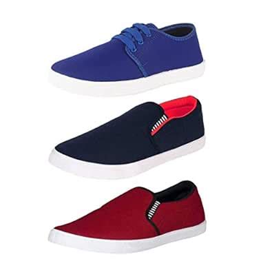 Buy Aircum Men's Combo Pack of 3 Casual Shoes for Men (Maroon - RED ...