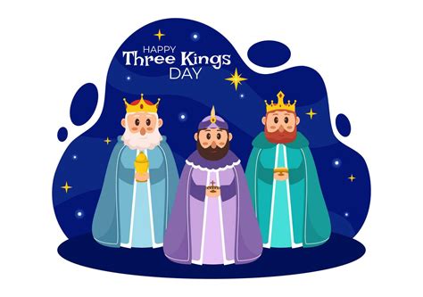 Happy Three Kings Day Vector Illustration to Faith on the Divinity of ...