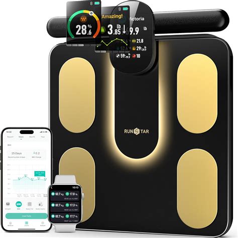 Smart Scale for Body Weight and Fat Percentage 8-Electrode, Bathroom Scale FSA or HSA Eligible ...