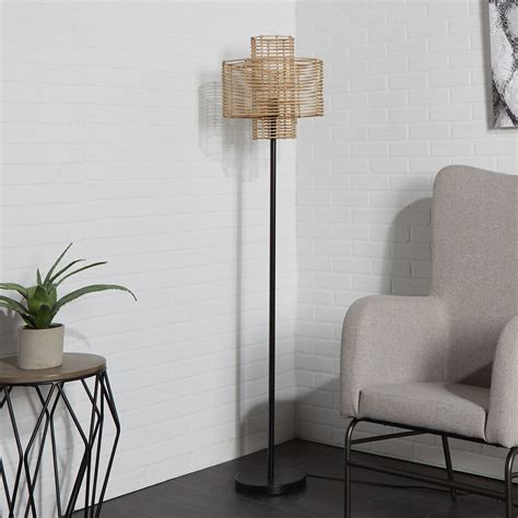 Rattan Wicker Floor Lamp - Foter