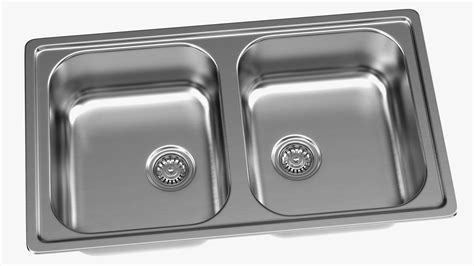 3D model Double Bowl Integrated Kitchen Sink | 3D Molier International