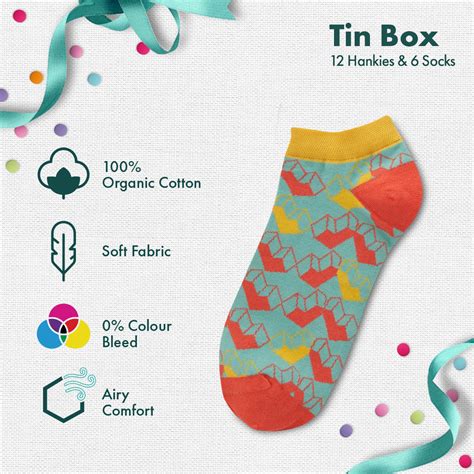 Unique Reusable Tin Gift Boxes With Hankies And Socks Collection – hexafun