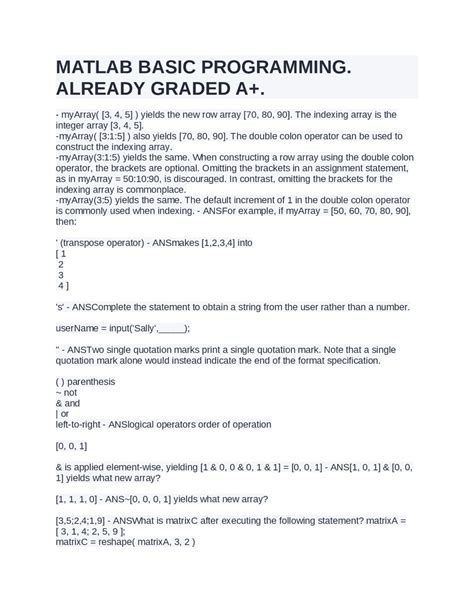 MATLAB Basic Program 的图像结果