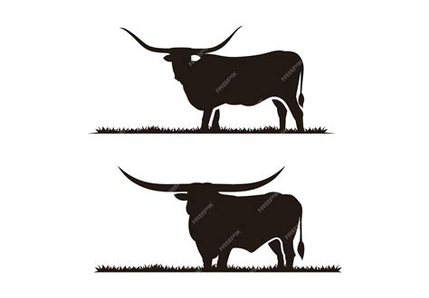 Silhouette Of Longhorn Bull Silhouette