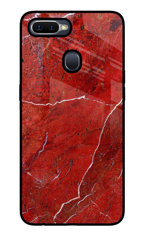 Buy Now Red Marble Design Glass Case for Oppo F9/F9 Pro Online | Casekaro