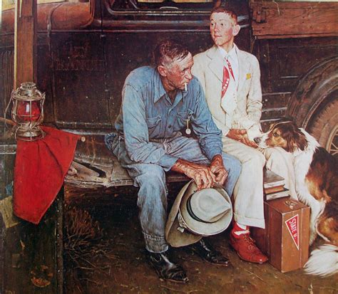 "Breaking Home Ties" by Norman Rockwell [1600x1396] : r/ArtPorn