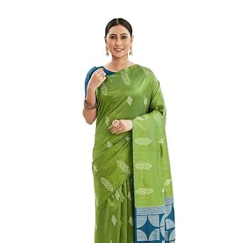 Kalyan Silks Women's Off White And Cream Colour Ethnic Motif Cotton ...