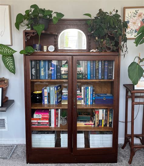 Vintage Oak Bookcase With Glass Doors at Kai Schutt blog