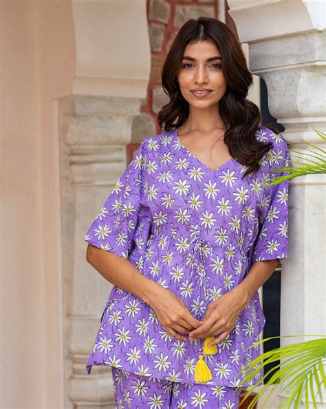 Whoopsie Daisy Co-ord Set | Hand-Block Printed Cotton | Phutari