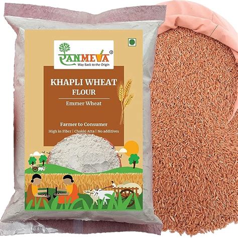 RANMEVA Organic Khapli Wheat flour 5 kg | Emmer Wheat Flour | Stone ...