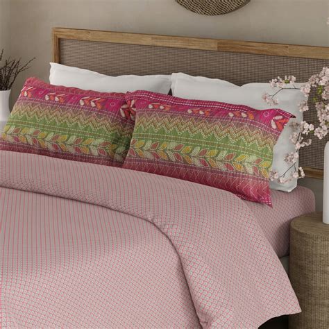 Buy BOUTIQUE LIVING Heritage Walk Cotton 200TC Ethnic Print 3Pcs Super ...