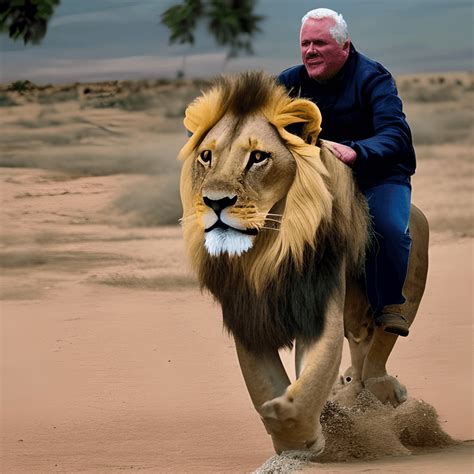 Man Riding Lion · Creative Fabrica