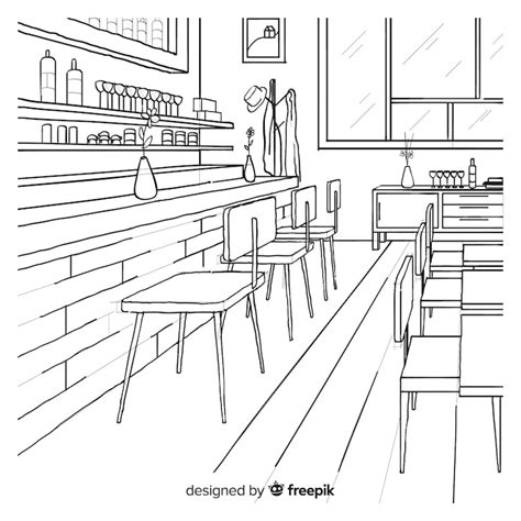 Cafe drawing Images - Free Download on Freepik