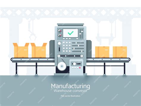 Manufacturing Line Flat Vector 的图像结果