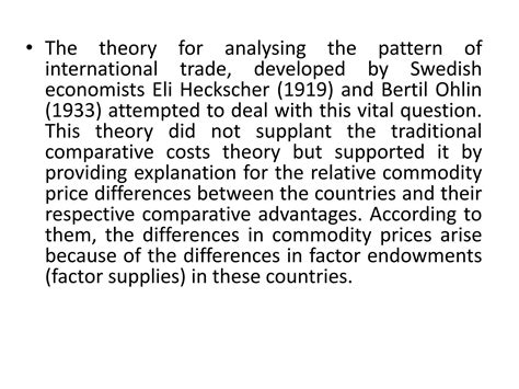 SOLUTION: Heckscher ohlin s theory of international trade - Studypool