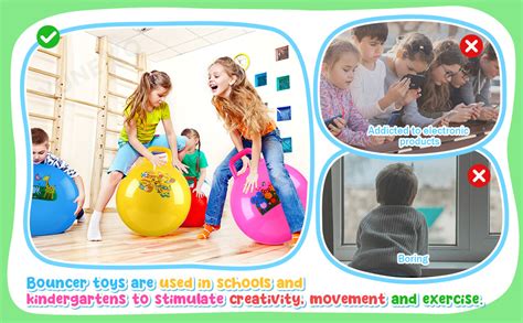 VUNEXO Rubber Bouncing Space Hopper Ball Hop Hopping Inflatable Bouncer ...