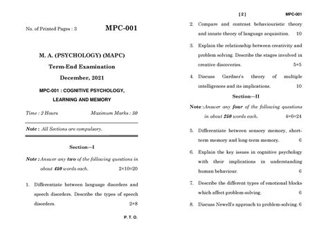MPC-1 and 2 question papers - P. T. O. No. of Printed Pages : 3 MPC- M ...