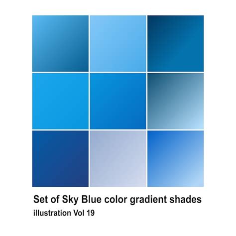 Conjunto de ilustrações de tons de gradiente de cor azul do céu Vol 19 ...