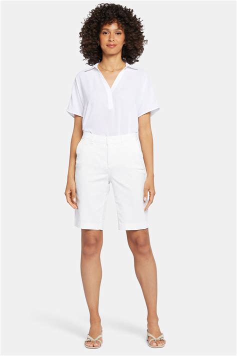 Bermuda Shorts In Stretch Twill - Optic White White | NYDJ