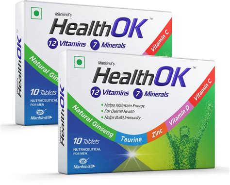 Health Ok Daily Multivitamin With Natural Ginseng for Energy & Overall ...