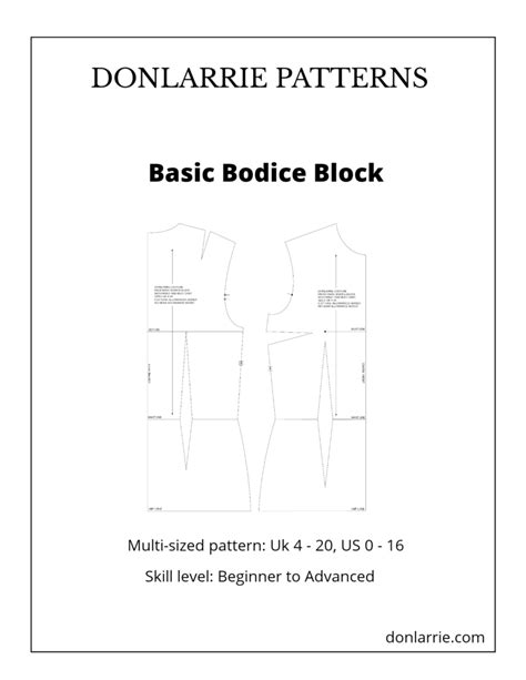 Image result for Basic Child Bodice Block