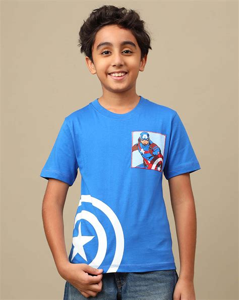 Captain America Printed Regular Fit Tshirt For Boys – Kidsville