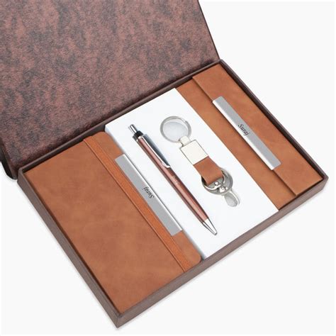 Personalized Suede Leather Mini Diary, Specs Case, Keychain & Pen Gift