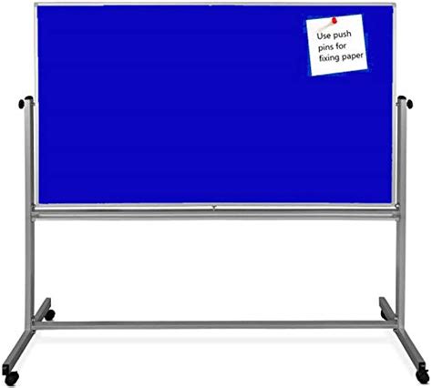 Nechams® Ultima Series Double-Sided Mobile Blue Notice Board with ...