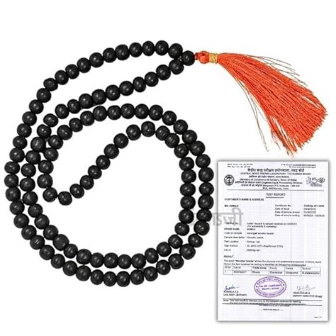 GEMSJI Karungali Malai 8mm – 108 Beads Original Certified Black Ebony ...