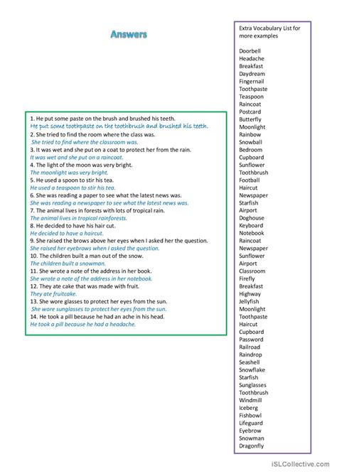 Image result for Compound Words Open Example