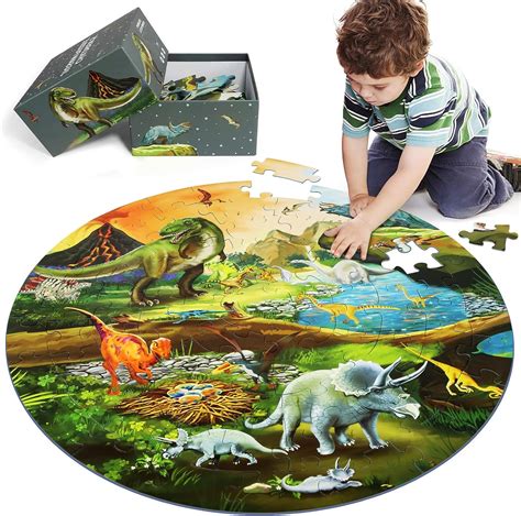 Amazon.com: DIGOBAY Floor Puzzles for Kids Ages 3-8, 70 Piece Dinosaur ...