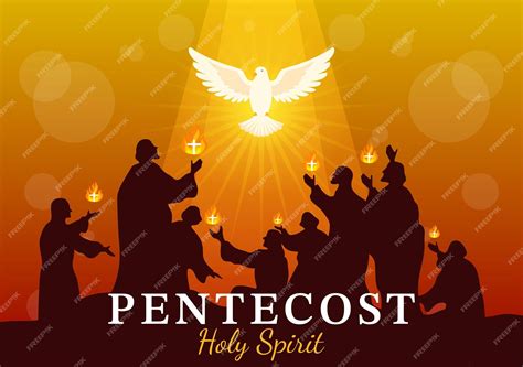 Premium Vector | Pentecost sunday illustration with flame and holy ...