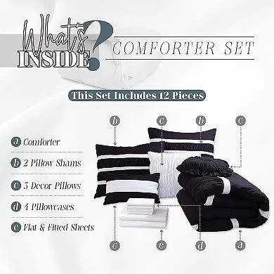 Elegant Comfort 12-pc Isabella Ruffled Comforter Set, With 6-pc Sheet ...