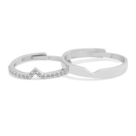 GIVA 925 Silver Cupid Arrow Couple Bands, Adjustable | Gifts for ...