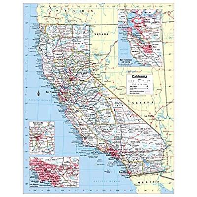 Buy Cool Owl Maps California State Wall Map Poster Large Print Rolled ...