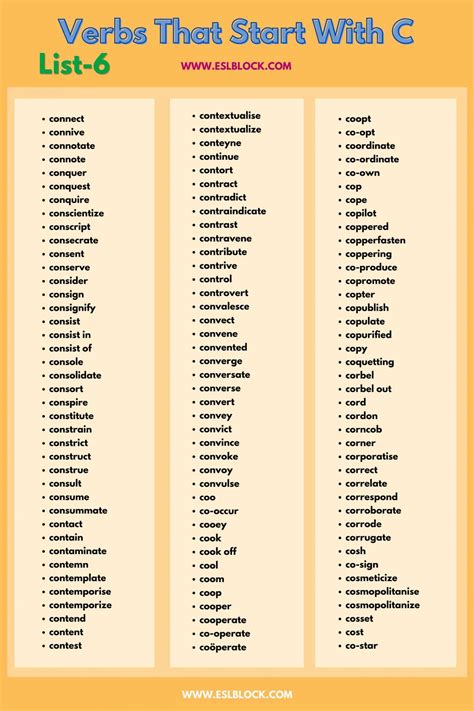 Verbs That Start With C - English as a Second Language