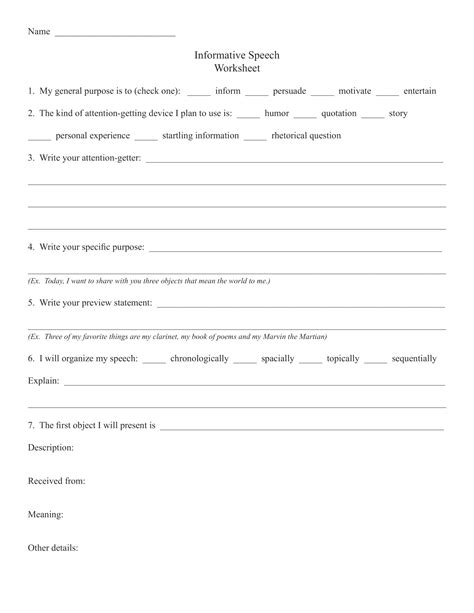 Free Printable Informative Speech Outline Templates [PDF, Word] Example