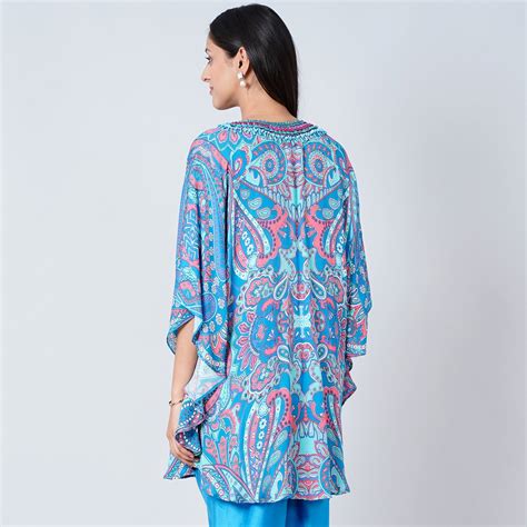 Hot Pink and Blue Paisley Tunic – First Resort by Ramola Bachchan