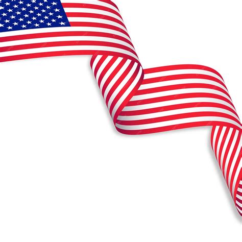 American flag ribbon isolated on white background | Premium Vector