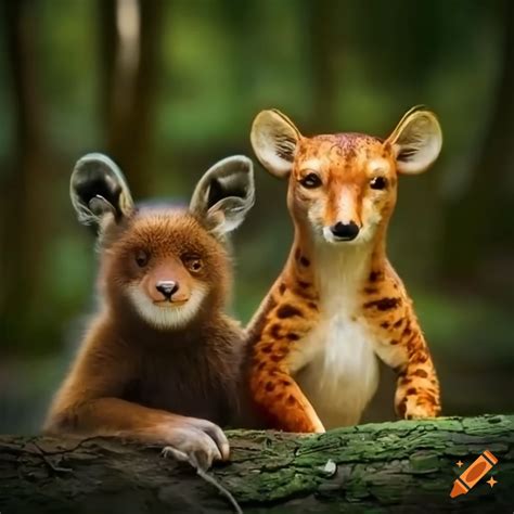 Animals in the forest on Craiyon