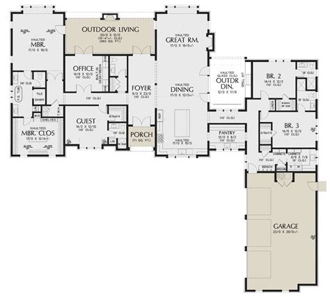 House Plan 2559-00991 - Modern Farmhouse Plan: 3,704 Square Feet, 4 ...