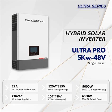 CELLCRONIC ULTRA PRO 5KW-48V DUAL MPPT (Single Phase) Hybrid Inverter